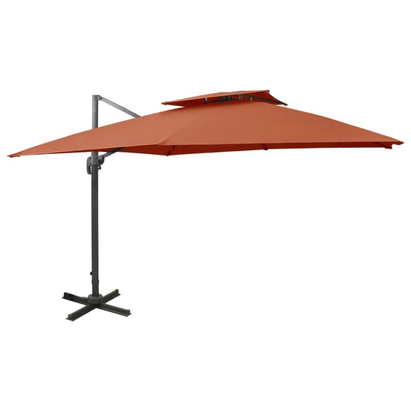 vidaXL Ampelschirm mit Lüftung 300x300 cm Terrakotta-Rot vidaXL Ampelschirm mit Lüftung 300x300 cm Terrakotta-Rot