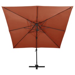 vidaXL Ampelschirm mit Lüftung 300x300 cm Terrakotta-Rot