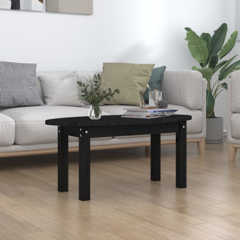 vidaXL Couchtisch Schwarz 80x40x35 cm Massivholz Kiefer vidaXL Couchtisch Schwarz 80x40x35 cm Massivholz Kiefer