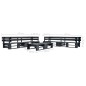 6-tlg. Garten-Lounge-Set aus Paletten Schwarz Holz 6-tlg. Garten-Lounge-Set aus Paletten Schwarz Holz