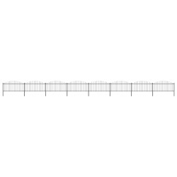 Gartenzaun mit Speerspitzen Stahl (0,5 - 0,75) x 13,6 m Schwarz