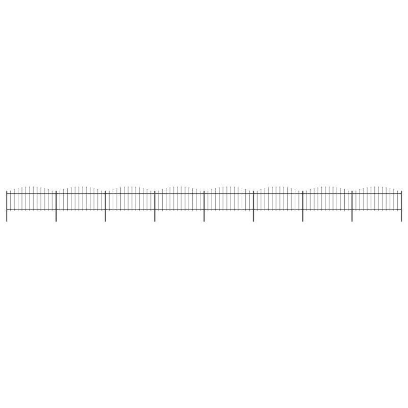 Gartenzaun mit Speerspitzen Stahl (0,5 - 0,75) x 13,6 m Schwarz Gartenzaun mit Speerspitzen Stahl (0,5 - 0,75) x 13,6 m Schwarz