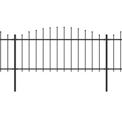 Gartenzaun mit Speerspitzen Stahl (0,5 - 0,75) x 13,6 m Schwarz