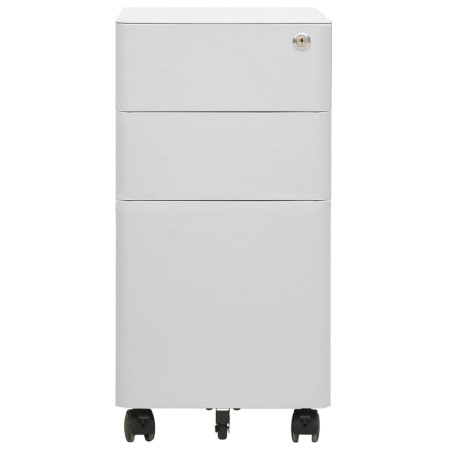 vidaXL Aktenschrank mit Rollen Hellgrau 30x45x59 cm Stahl