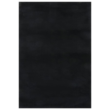 vidaXL Teppich Waschbar Flauschig Kurzflor 160x230 Rutschfest Schwarz
