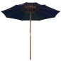 vidaXL Sonnenschirm mit Doppeldach und Holzmast Blau 270 cm vidaXL Sonnenschirm mit Doppeldach und Holzmast Blau 270 cm