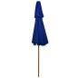 vidaXL Sonnenschirm mit Doppeldach und Holzmast Blau 270 cm vidaXL Sonnenschirm mit Doppeldach und Holzmast Blau 270 cm