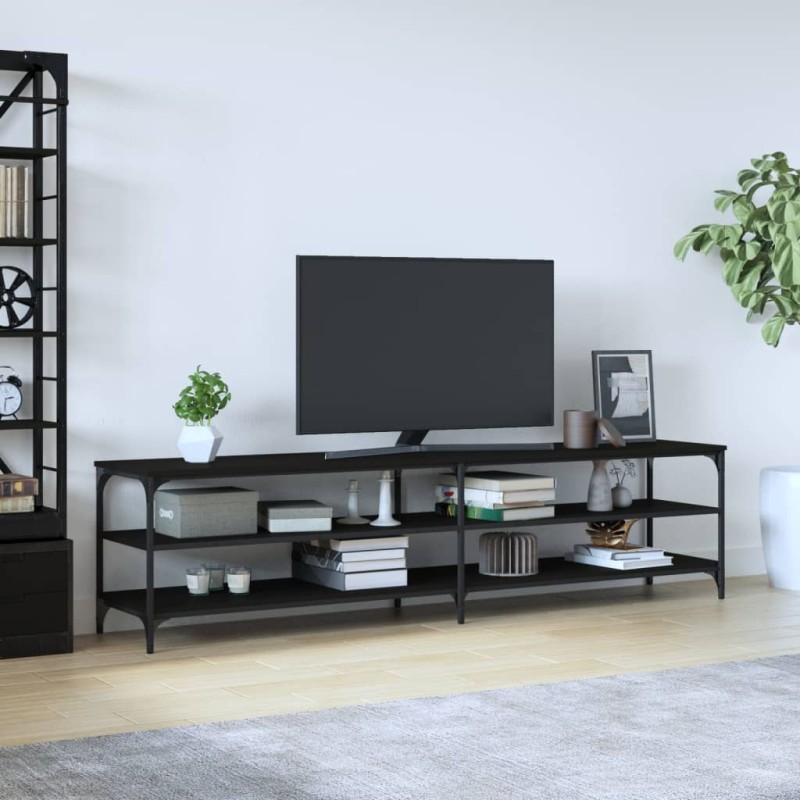 vidaXL TV-Schrank Schwarz 200x30x50 cm Holzwerkstoff und Metall vidaXL TV-Schrank Schwarz 200x30x50 cm Holzwerkstoff und Metall