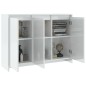 vidaXL Sideboard Hochglanz-Weiß 102x33x75 cm Holzwerkstoff vidaXL Sideboard Hochglanz-Weiß 102x33x75 cm Holzwerkstoff
