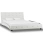 vidaXL Bett mit Memory-Schaum-Matratze Weiß Kunstleder 120×200cm vidaXL Bett mit Memory-Schaum-Matratze Weiß Kunstleder 120×200cm