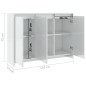 vidaXL Sideboard Hochglanz-Weiß 102x33x75 cm Holzwerkstoff vidaXL Sideboard Hochglanz-Weiß 102x33x75 cm Holzwerkstoff
