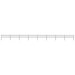Gartenzaun mit Speerspitzen Stahl 13,6 x 0,6 m Schwarz