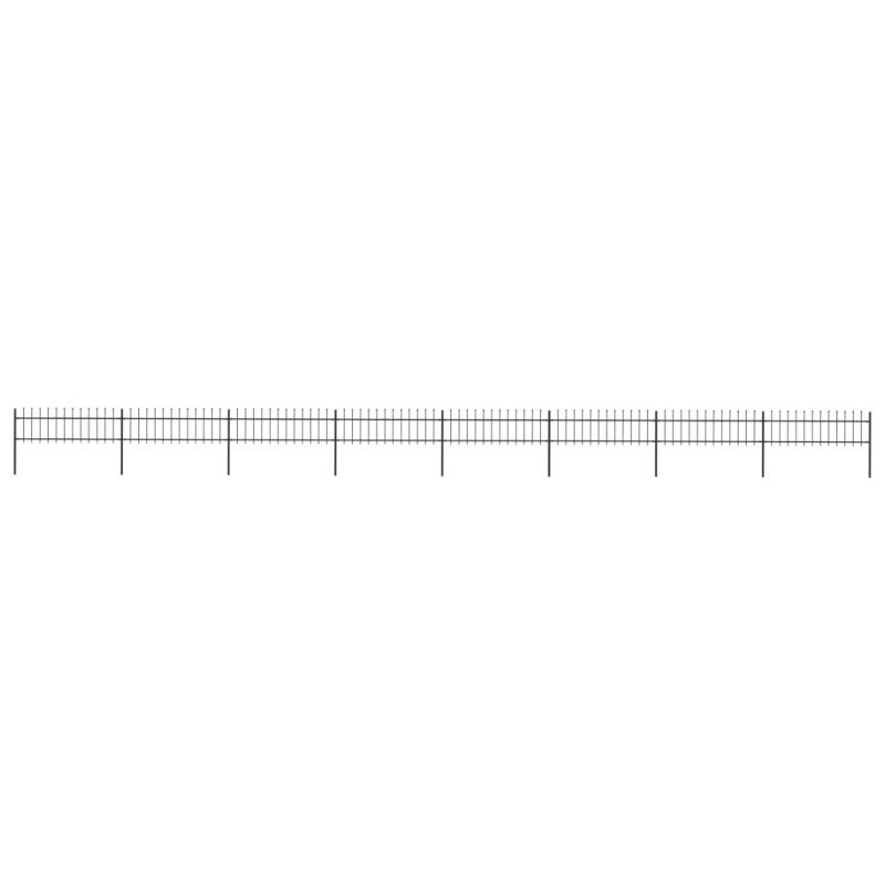 Gartenzaun mit Speerspitzen Stahl 13,6 x 0,6 m Schwarz Gartenzaun mit Speerspitzen Stahl 13,6 x 0,6 m Schwarz