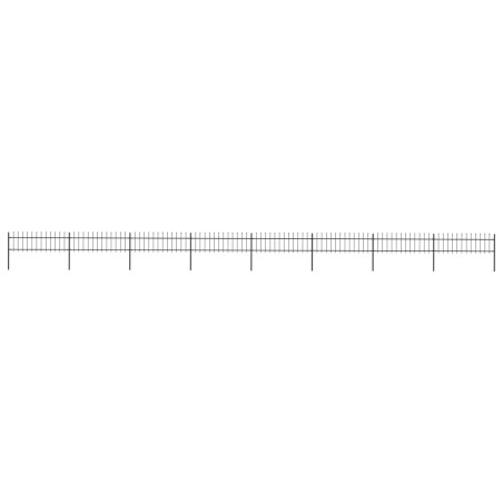 Gartenzaun mit Speerspitzen Stahl 13,6 x 0,6 m Schwarz