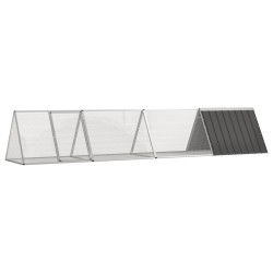 vidaXL Kaninchenkäfig Anthrazit 403,5x80,5x71 cm Verzinkter Stahl