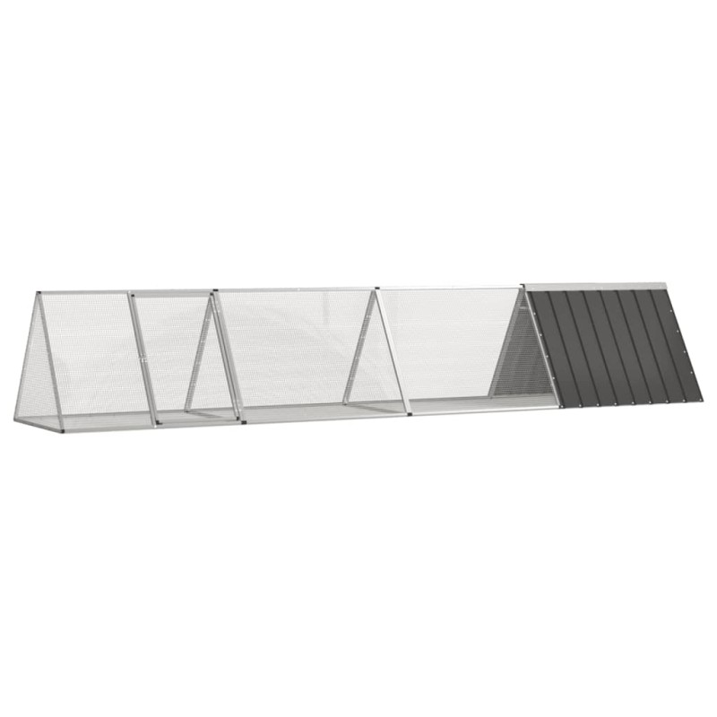 vidaXL Kaninchenkäfig Anthrazit 403,5x80,5x71 cm Verzinkter Stahl vidaXL Kaninchenkäfig Anthrazit 403,5x80,5x71 cm Verzinkter Stahl