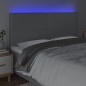 vidaXL LED Kopfteil Hellgrau 200x5x118/128 cm Stoff