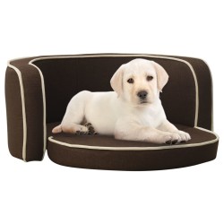 vidaXL Hundesofa Klappbar Braun 76x71x30 cm Leinen Waschbares Kissen