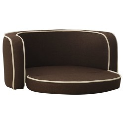 vidaXL Hundesofa Klappbar Braun 76x71x30 cm Leinen Waschbares Kissen