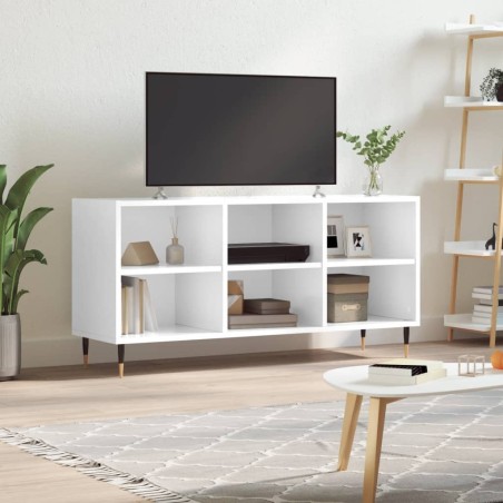vidaXL TV-Schrank Hochglanz-Weiß 103,5x30x50 cm Holzwerkstoff
