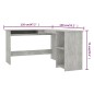 vidaXL Eckschreibtisch in L-Form Betongrau 120x140x75 cm Holzwerkstoff vidaXL Eckschreibtisch in L-Form Betongrau 120x140x75 cm Holzwerkstoff