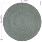 vidaXL Teppich Handgefertigt Jute Rund 180 cm Olivgrün vidaXL Teppich Handgefertigt Jute Rund 180 cm Olivgrün
