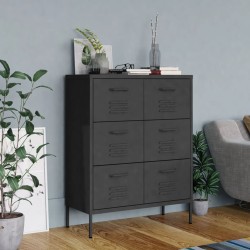vidaXL Schubladenschrank Anthrazit 80x35x101,5 cm Stahl    