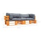 2-tlg. Garten-Palettensofa-Set Kissen in Grau Kiefernholz 2-tlg. Garten-Palettensofa-Set Kissen in Grau Kiefernholz