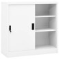 vidaXL Büroschrank mit Schiebetür Weiß 90x40x90 cm Stahl vidaXL Büroschrank mit Schiebetür Weiß 90x40x90 cm Stahl