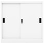 vidaXL Büroschrank mit Schiebetür Weiß 90x40x90 cm Stahl vidaXL Büroschrank mit Schiebetür Weiß 90x40x90 cm Stahl