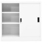 vidaXL Büroschrank mit Schiebetür Weiß 90x40x90 cm Stahl vidaXL Büroschrank mit Schiebetür Weiß 90x40x90 cm Stahl