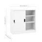 vidaXL Büroschrank mit Schiebetür Weiß 90x40x90 cm Stahl vidaXL Büroschrank mit Schiebetür Weiß 90x40x90 cm Stahl