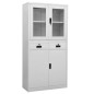 vidaXL Büroschrank Hellgrau 90x40x180 cm Stahl und Gehärtetes Glas vidaXL Büroschrank Hellgrau 90x40x180 cm Stahl und Gehärtetes Glas