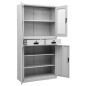 vidaXL Büroschrank Hellgrau 90x40x180 cm Stahl und Gehärtetes Glas vidaXL Büroschrank Hellgrau 90x40x180 cm Stahl und Gehärtetes Glas