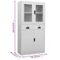 vidaXL Büroschrank Hellgrau 90x40x180 cm Stahl und Gehärtetes Glas vidaXL Büroschrank Hellgrau 90x40x180 cm Stahl und Gehärtetes Glas