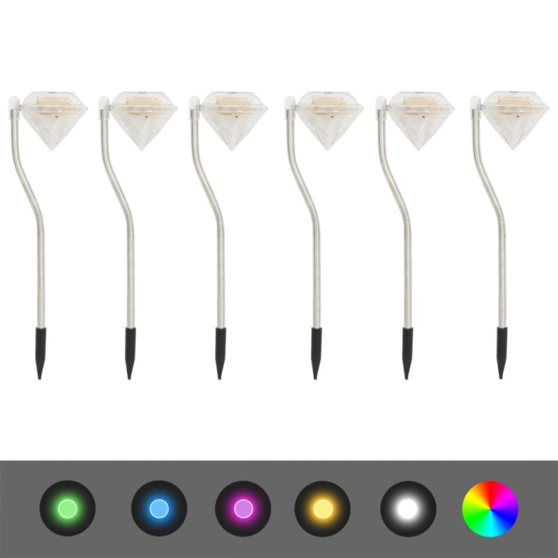 vidaXL LED-Solarleuchten 6 Stk. 9x7,8x29,5 cm vidaXL LED-Solarleuchten 6 Stk. 9x7,8x29,5 cm