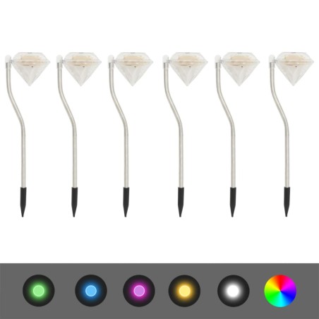 vidaXL LED-Solarleuchten 6 Stk. 9x7,8x29,5 cm