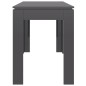 vidaXL Esstisch Hochglanz-Grau 120x60x76 cm Holzwerkstoff vidaXL Esstisch Hochglanz-Grau 120x60x76 cm Holzwerkstoff