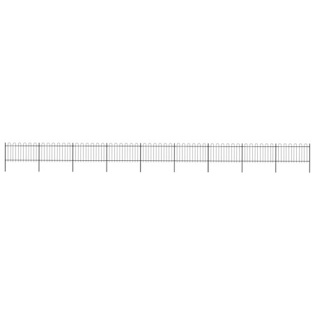 vidaXL Gartenzaun mit Bügel-Design Stahl 15,3 x 1 m Schwarz