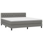 vidaXL Boxspringbett mit Matratze Dunkelgrau 160x200 cm Stoff vidaXL Boxspringbett mit Matratze Dunkelgrau 160x200 cm Stoff