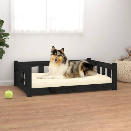 vidaXL Hundebett Schwarz 95,5x65,5x28 cm Massivholz Kiefer