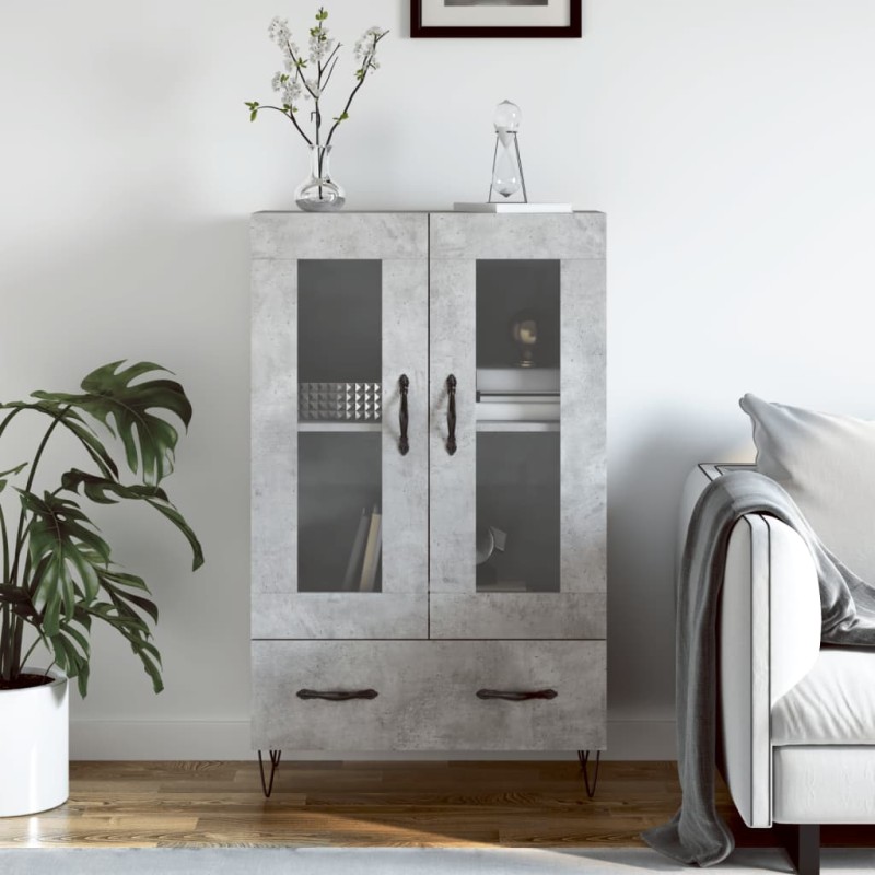 vidaXL Highboard Betongrau 69,5x31x115 cm Holzwerkstoff vidaXL Highboard Betongrau 69,5x31x115 cm Holzwerkstoff