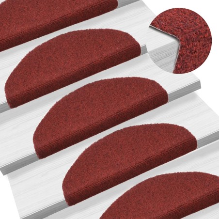 vidaXL Selbstklebende Treppenmatten 5 Stk. Rot 65x21x4 cm Nadelvlies