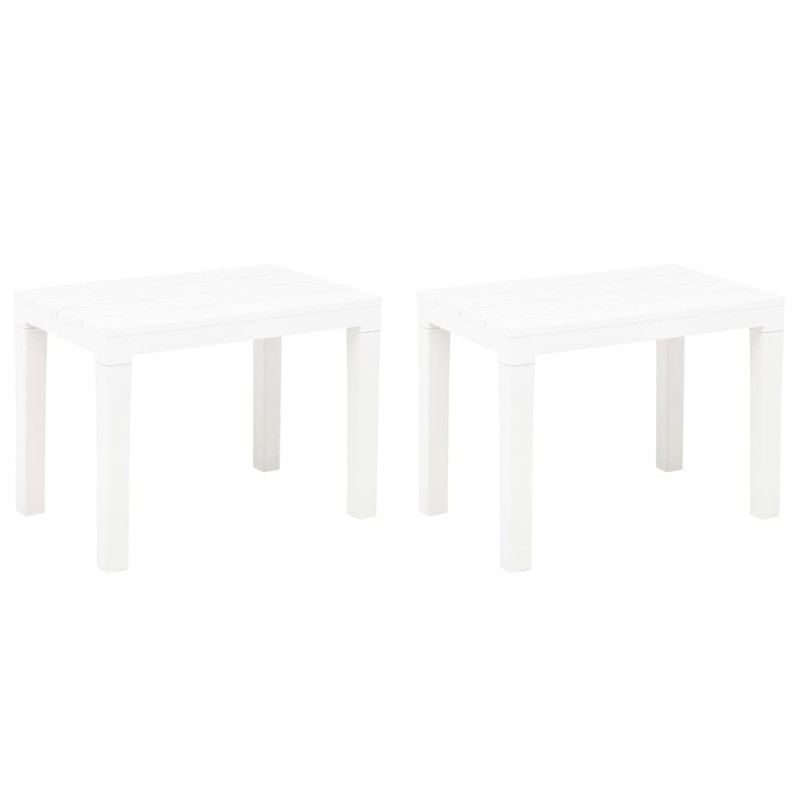 vidaXL Gartenbänke 2 Stk. Weiß Kunststoff vidaXL Gartenbänke 2 Stk. Weiß Kunststoff