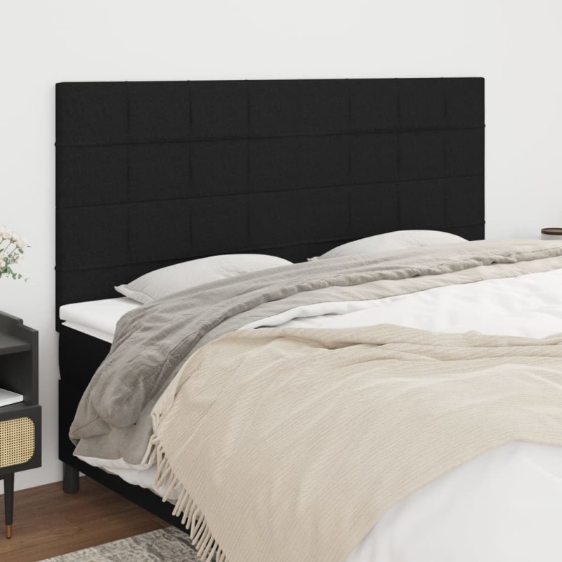 vidaXL Kopfteile 4 Stk. Schwarz 90x5x78/88 cm Stoff vidaXL Kopfteile 4 Stk. Schwarz 90x5x78/88 cm Stoff
