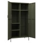 vidaXL Kleiderschrank Olivgrün 90x50x180 cm Stahl vidaXL Kleiderschrank Olivgrün 90x50x180 cm Stahl
