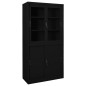 vidaXL Büroschrank mit Schiebetür Schwarz 90x40x180 cm Stahl vidaXL Büroschrank mit Schiebetür Schwarz 90x40x180 cm Stahl