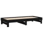 vidaXL Tagesbett Ausziehbar Schwarz 2x(100x200) cm Massivholz Kiefer vidaXL Tagesbett Ausziehbar Schwarz 2x(100x200) cm Massivholz Kiefer