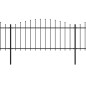 Gartenzaun mit Speerspitzen Stahl (0,5 - 0,75) x 15,3 m Schwarz Gartenzaun mit Speerspitzen Stahl (0,5 - 0,75) x 15,3 m Schwarz