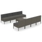 vidaXL 9-tlg. Garten-Lounge-Set mit Auflagen Poly Rattan Grau vidaXL 9-tlg. Garten-Lounge-Set mit Auflagen Poly Rattan Grau